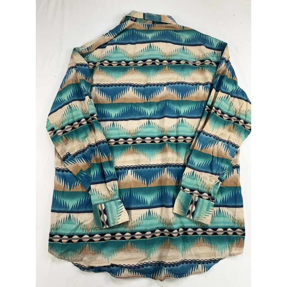 Roper Mens XL Aztec Long Sleeve Western Shirt Ranch Rodeo Cowboy USA Vintage